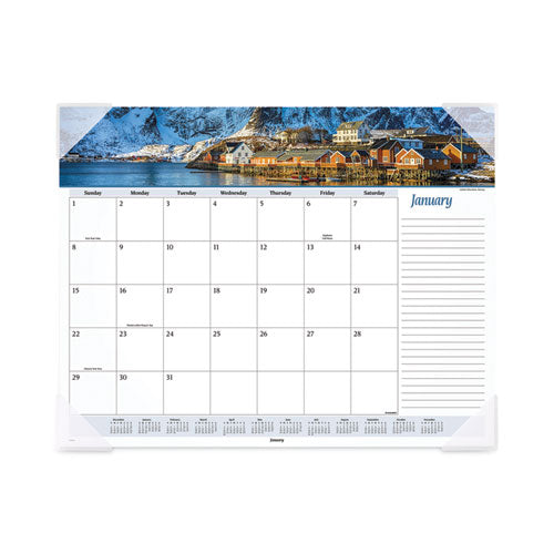 Seascape Panoramic Desk Pad, Seascape Panoramic Photography, 22 x 17, White Sheets, Clear Corners, 12-Month (Jan-Dec): 2023-(AAG89803)