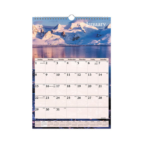 Scenic Monthly Wall Calendar, Scenic Landscape Photography, 12 x 17, White/Multicolor Sheets, 12-Month (Jan to Dec): 2023-(AAGDMW20028)