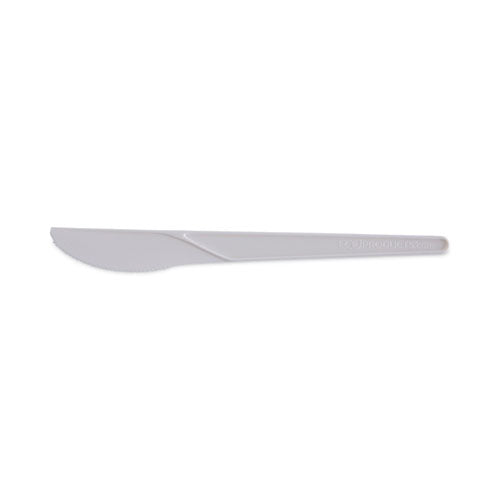 Plantware Compostable Cutlery, Knife, 6", Pearl White, 50/Pack, 20 Pack/Carton-(ECOEPS011)