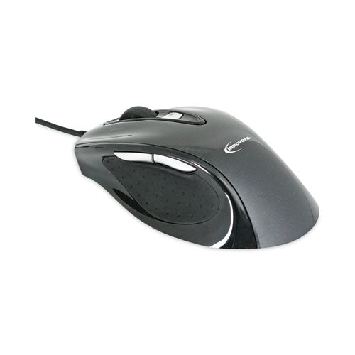 Full-Size Wired Optical Mouse, USB 2.0, Right Hand Use, Black-(IVR61014)