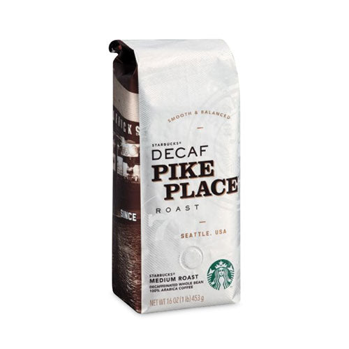Whole Bean Coffee, Decaffeinated Pike Place Roast, 1 lb Bag, 6/Carton-(SBK11015640CT)