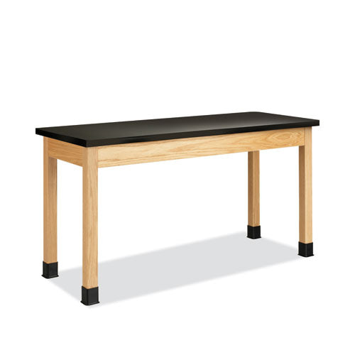 Classroom Science Table, 60w x 24d x 36h, Black Epoxy Resin Top, Maple Base-(DVWP7606M36N)