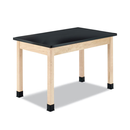 Classroom Science Table, 60w x 24d x 30h, Black Phenolic Resin Top, Maple Base-(DVWP7604M30N)