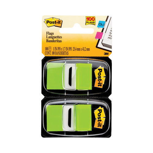 Standard Page Flags in Dispenser, Bright Green, 100 Flags/Dispenser-(MMM680BG2)