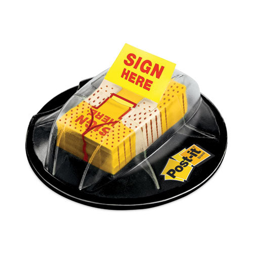 Page Flags in Dispenser, "Sign Here", Yellow, 200 Flags/Dispenser-(MMM680HVSH)