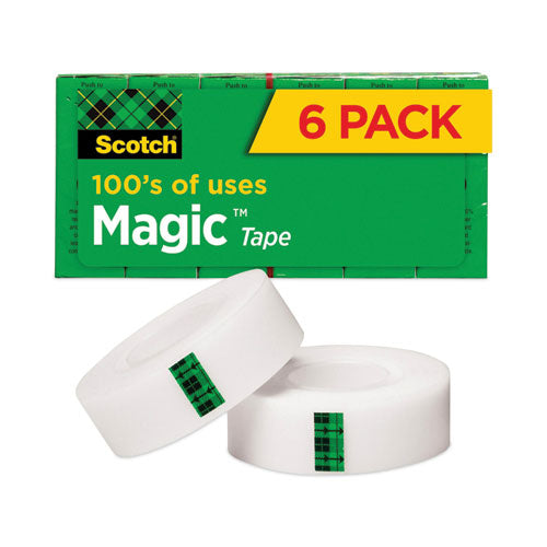 Magic Tape Refill, 1" Core, 0.75" x 83.33 ft, Clear, 6/Pack-(MMM810K6)