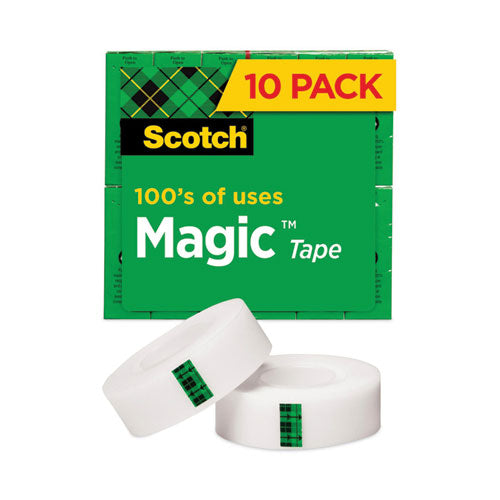 Magic Tape Value Pack, 1" Core, 0.75" x 83.33 ft, Clear, 10/Pack-(MMM810P10K)