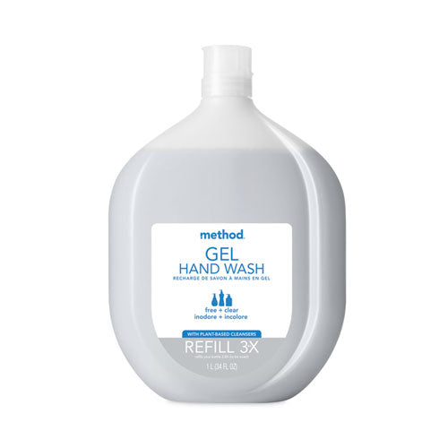 Gel Hand Wash Refill Tub, Fragrance-Free, 34 oz Tub, 4/Carton-(MTH10589)