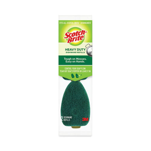 Soap-Dispensing Dishwand Sponge Refills, 2.9 x 2.2, Green, 2/Pack-(MMM4817RSC)
