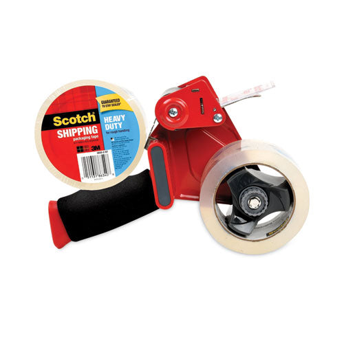 Packaging Tape Dispenser with Two Rolls of Tape, 3" Core, For Rolls Up to 2" x 60 yds, Red-(MMM38502ST)