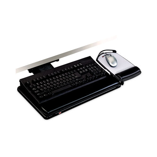 Knob Adjust Keyboard Tray With Highly Adjustable Platform, Black-(MMMAKT80LE)