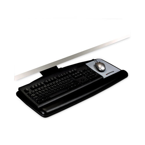 Easy Adjust Keyboard Tray, Standard Platform, 23" Track, Black-(MMMAKT90LE)