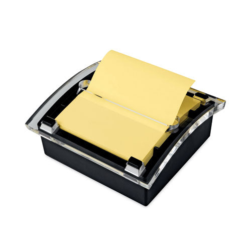 Clear Top Pop-up Note Dispenser, For 3 x 3 Pads, Black, Includes 50-Sheet Pad of Canary Yellow Pop-up Pad-(MMMDS330BK)