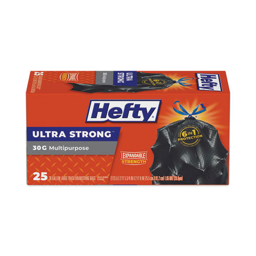 Ultra Flex Waste Bags, 30 gal, 1.05 mil, 6" x 2.1", Black, 150/Carton-(RFPE80627)