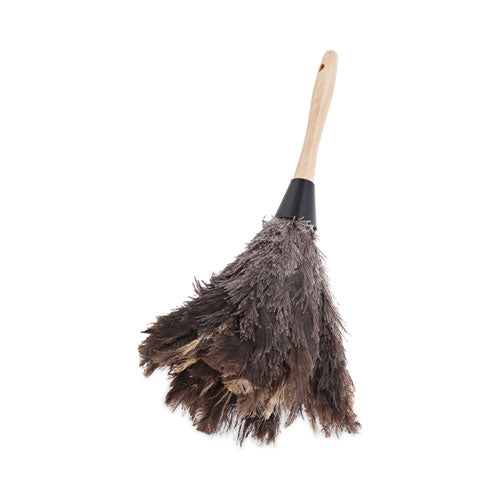 Professional Ostrich Feather Duster, Gray, 14" Length, 6" Handle-(BWK14FD)