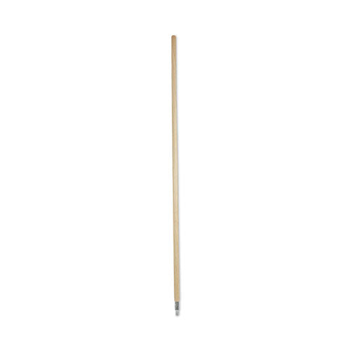 Metal Tip Threaded Hardwood Broom Handle, 1.13" dia x 60", Natural-(BWK138)