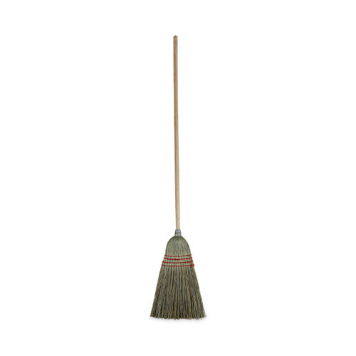 Mixed Fiber Maid Broom, Mixed Fiber Bristles, 55" Overall Length, Natural, 12/Carton-(BWK920YCT)