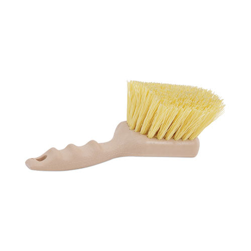 Utility Brush, Cream Polypropylene Bristles, 5.5 Brush, 3" Tan Plastic Handle-(BWK4308)