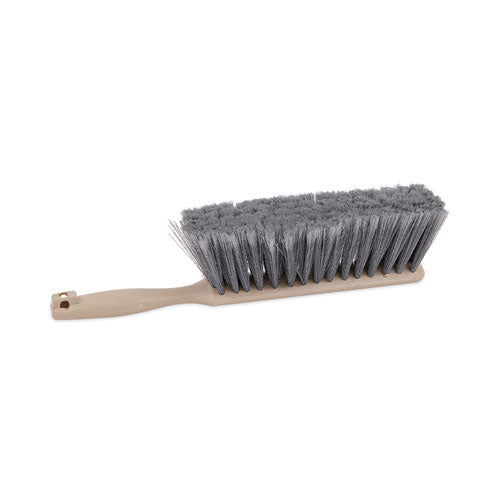 Counter Brush, Gray Flagged Polypropylene Bristles, 4.5" Brush, 3.5" Tan Plastic Handle-(BWK5408)