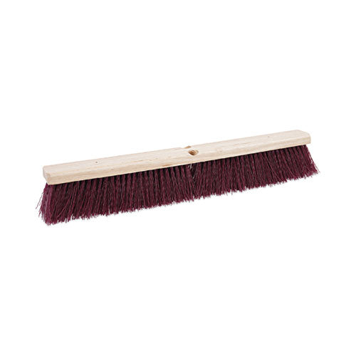 Floor Brush Head, 3.25" Maroon Stiff Polypropylene Bristles, 24" Brush-(BWK20324)