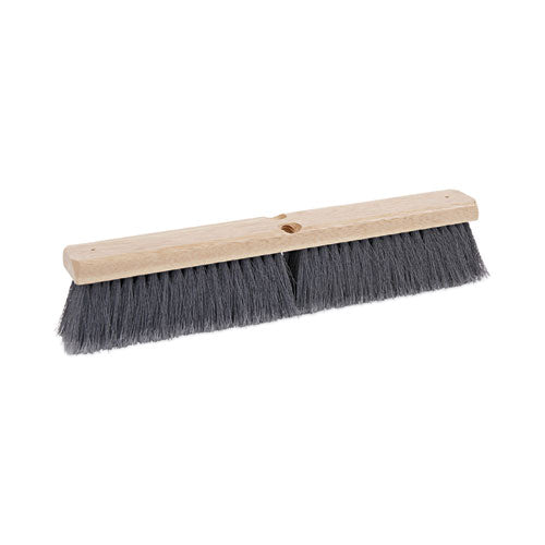 Floor Brush Head, 3" Gray Flagged Polypropylene Bristles, 18" Brush-(BWK20418)