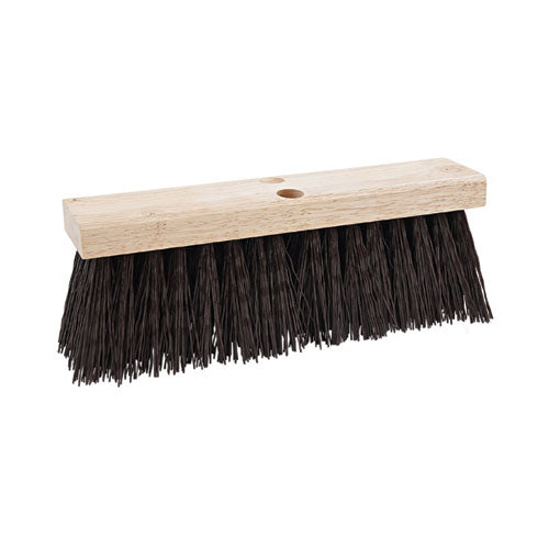 Street Broom Head, 6.25" Brown Polypropylene Bristles, 16" Brush-(BWK73160)