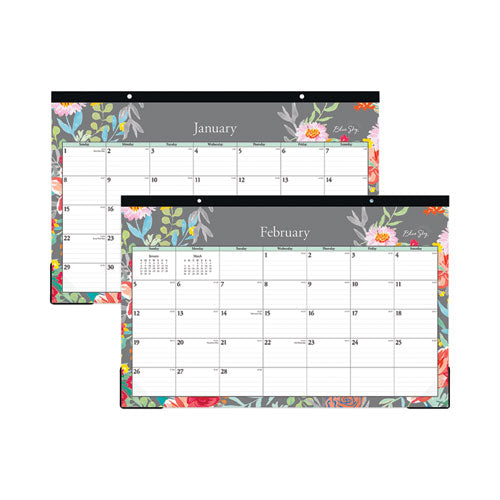 Sophie Desk Pad, Sophie Floral Artwork,17 x 11, Multicolor Sheets,Black Binding, Clear Corners,12-Month (Jan-Dec): 2023-(BLS140089)