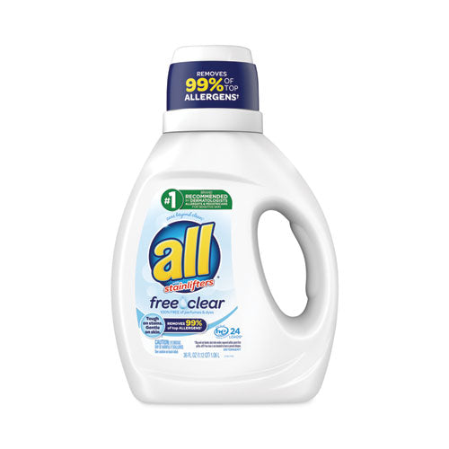 Ultra Free Clear Liquid Detergent, Unscented, 36 oz Bottle, 6/Carton-(DIA73943)