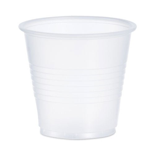 High-Impact Polystyrene Cold Cups, 3.5 oz, Translucent, 100 Cups/Sleeve, 25 Sleeves/Carton-(DCCY35)