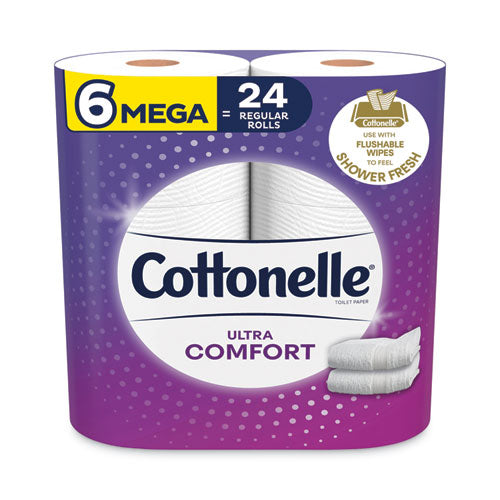 Ultra ComfortCare Toilet Paper, Soft Tissue, Mega Rolls, Septic Safe, 2-Ply, White, 284/Roll, 6 Rolls/Pack, 36 Rolls/Carton-(KCC54167)