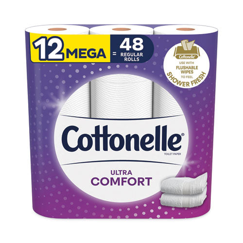 Ultra ComfortCare Toilet Paper, Soft Tissue, Mega Rolls, Septic Safe, 2-Ply, White, 284/Roll, 12 Rolls/Pack, 48 Rolls/Carton-(KCC54165)