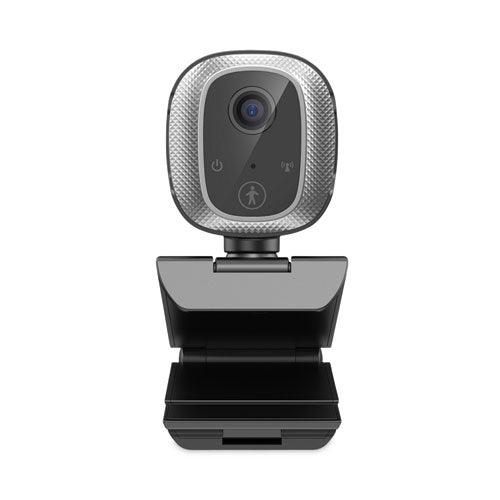 CyberTrack M1 HD Fixed Focus USB Webcam with AI Motion/Facial Tracking, 1920 Pixels x 1080 Pixels, 2.1 Mpixels, Black/Silver-(ADECYBERTRACKM1)
