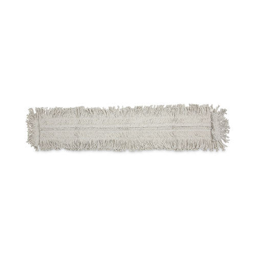 Mop Head, Dust, Disposable, Cotton/Synthetic Fibers, 48 x 5, White-(BWK1648)