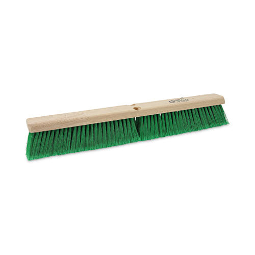 Floor Broom Head, 3" Green Flagged Recycled PET Plastic Bristles, 24" Brush-(BWK20724)