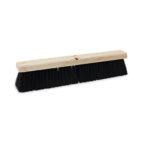 Floor Brush Head, 3" Black Medium Weight Polypropylene Bristles, 18" Brush-(BWK20618)