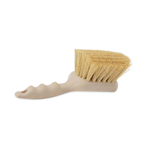 Utility Brush, Cream Tampico Bristles, 5.5" Brush, 3" Tan Plastic Handle-(BWK4208)