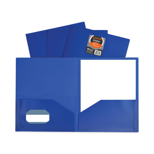 Two-Pocket Heavyweight Poly Portfolio Folder, 11 x 8.5, Blue, 25/Box-(CLI33955BX)