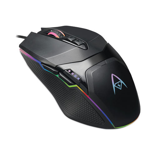 iMouse X5 Illuminated Seven-Button Gaming Mouse, USB 2.0, Left/Right Hand Use, Black-(ADEIMOUSEX5)