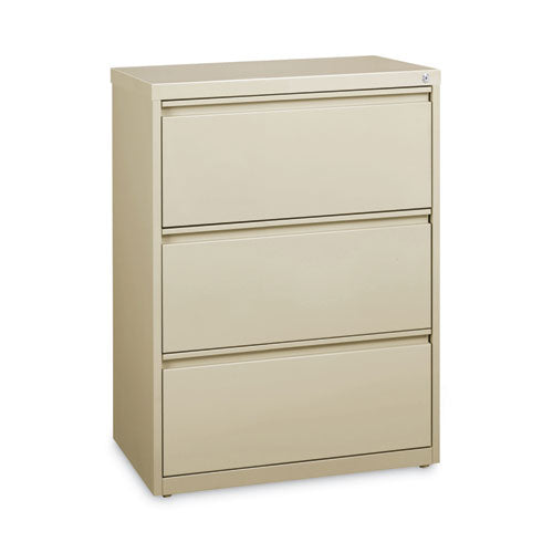 Lateral File Cabinet, 3 Letter/Legal/A4-Size File Drawers, Putty, 30 x 18.62 x 40.25-(HID14973)