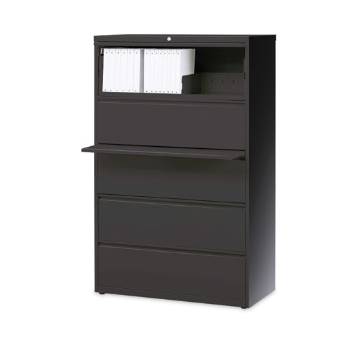 Lateral File Cabinet, 5 Letter/Legal/A4-Size File Drawers, Charcoal, 36 x 18.62 x 67.62-(HID16068)
