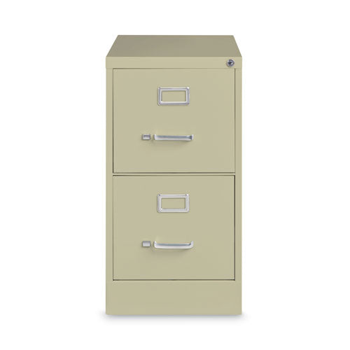 Vertical Letter File Cabinet, 2 Letter-Size File Drawers, Putty, 15 x 26.5 x 28.37-(HID14026)