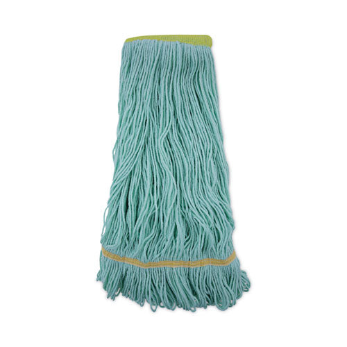 EcoMop Looped-End Mop Head, Recycled Fibers, Extra Large Size, Green, 12/CT-(BWK1200XLCT)