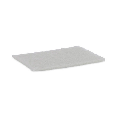 Light Duty Scour Pad, White, 6 x 9, White, 20/Carton-(BWK198)