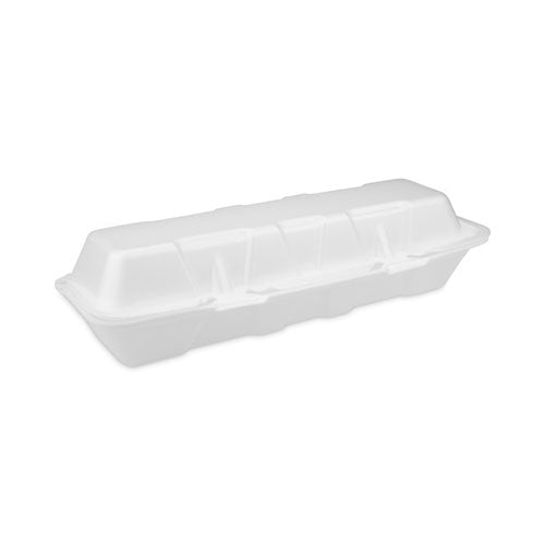 Foam Hinged Lid Containers, Dual Tab Lock Hoagie, 13 x 4 x 4, White, 250/Carton-(PCT0TH1X267000Y)