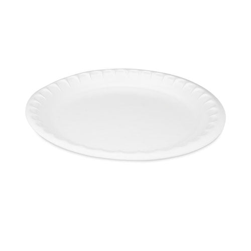Placesetter Satin Non-Laminated Foam Dinnerware, Plate, 10.25" dia, White, 540/Carton-(PCT0TH10010000Y)