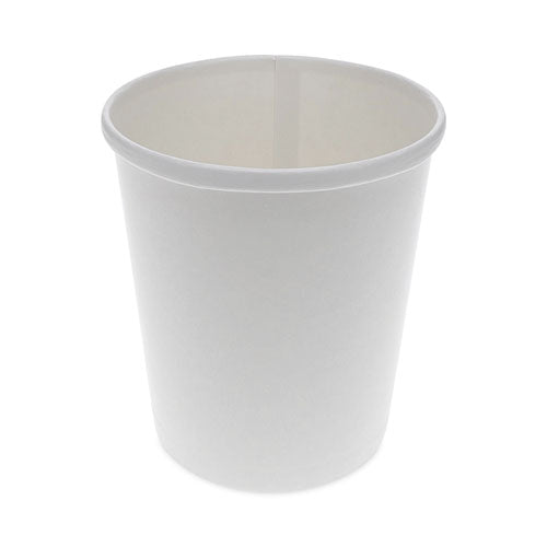 Paper Round Food Container, 32 oz, 5.13" Diameter x 4.5"h, White, 500/Carton-(PCTD32RB)