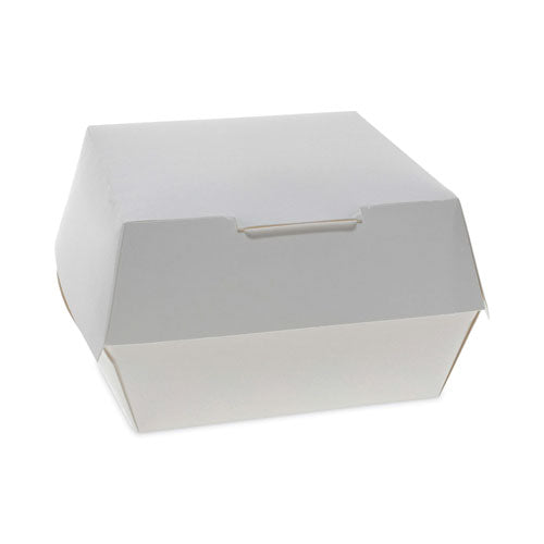 Paperboard Hinged Container, 5" Hamburger Clamshell, 4.79 x 4.81 x 2.75, Paper, 500/Carton-(PCTDBRGRCLAM)