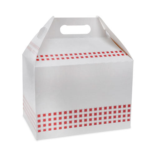 Paperboard Barn Box with Handle, 9 x 5 x 4.5, Basketweave, Paper, 150/Carton-(PCTDBRNL)