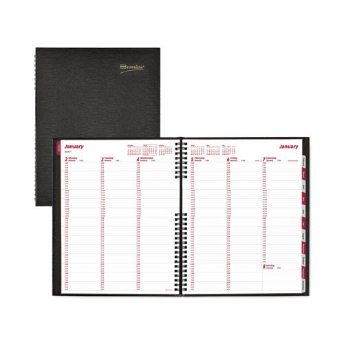 CoilPro Weekly Appointment Book in Columnar Format, 11 x 8.5, Black Cover, 12-Month (Jan to Dec): 2023-(REDCB950CBLK)
