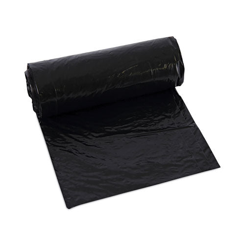 Low-Density Waste Can Liners, 16 gal, 1 mil, 24 x 32, Black, 10 Bags/Roll, 15 Rolls/Carton-(BWK510)
